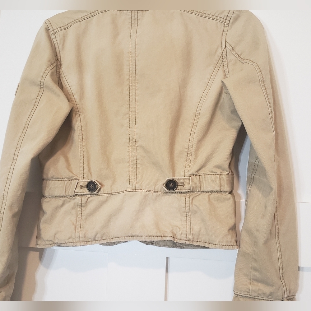 Abercrombie & Fitch Military Jacket Button Down Chest Snap Pockets Tan S… - Picture 14 of 16